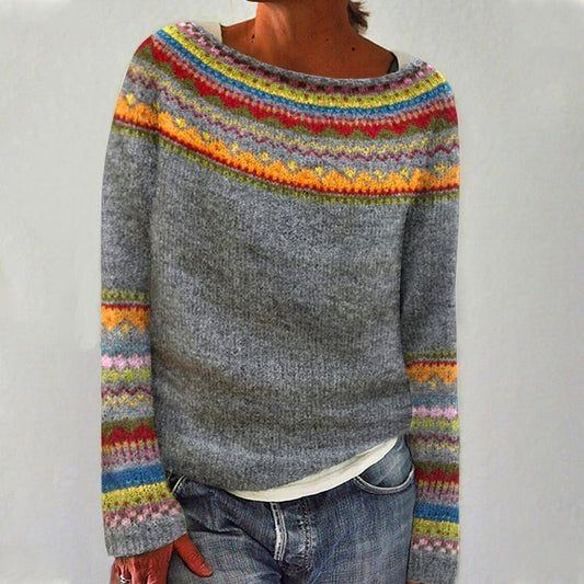 Klara - Retro Gestrickter Pullover