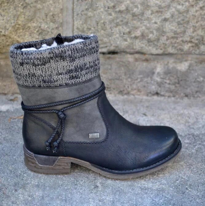 KAISA™ - Warme Stiefel aus Veganem Leder